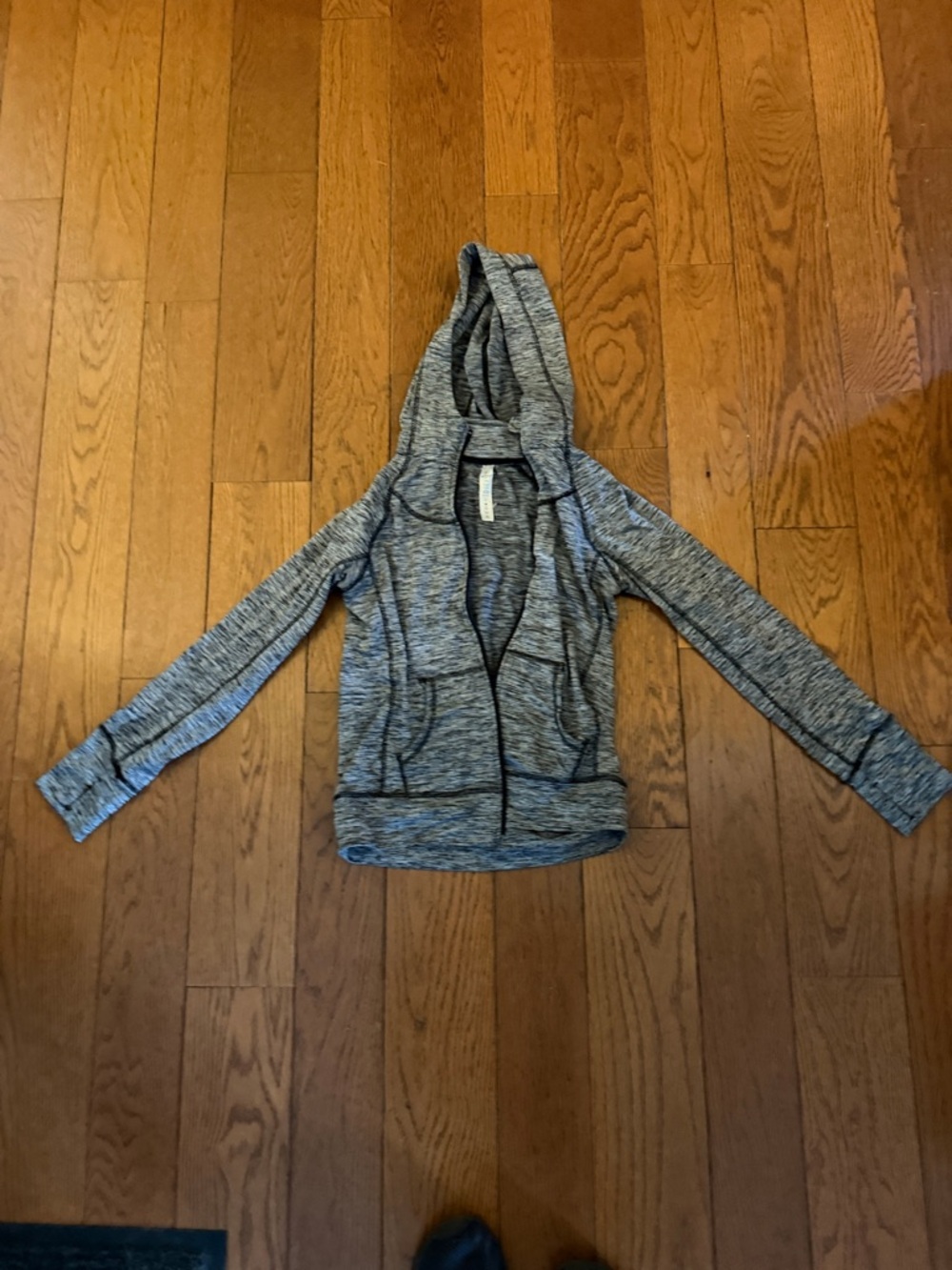 90 Degree By Reflex Gray Marled Hooded Zip-Up Jacket